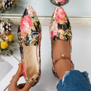 Women's Ballet Flats with Elegant Tweed Finish