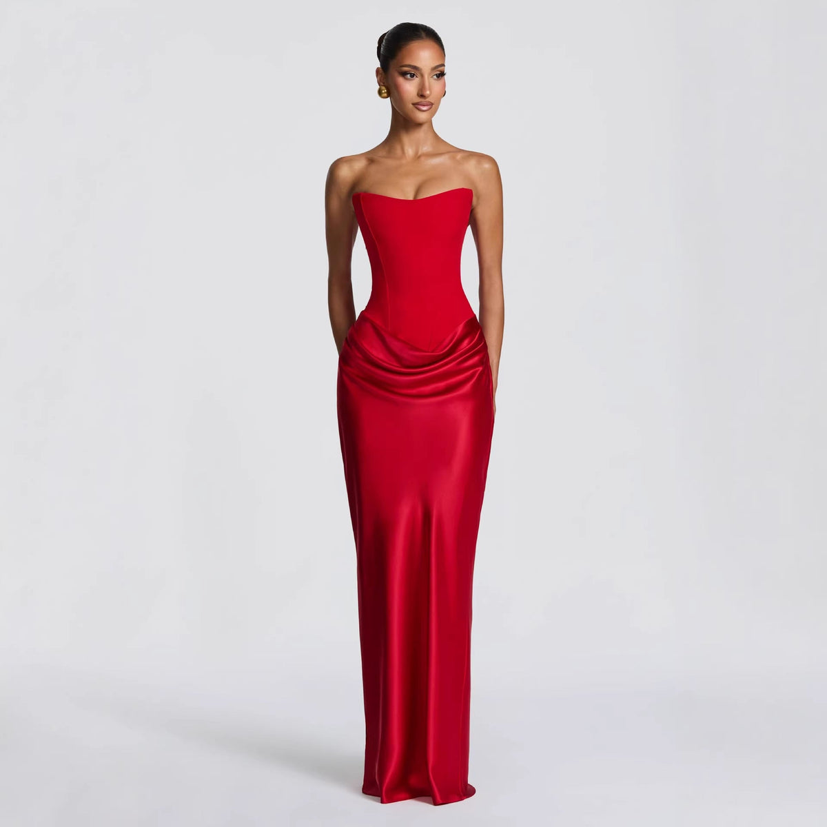Women's Evening Dress with Off-Shoulder Design and Elegant Slit