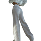 Women's Comfortable Casual Pants with Elastic Waistband and Drawstring