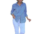 Women's Striped Long-Sleeve Blouse