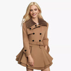 Women's Classic Coat with Elegant Collar and Detachable Hood