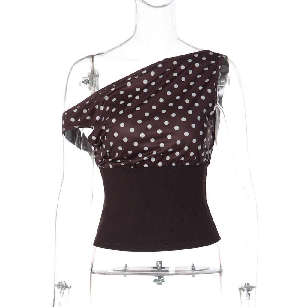 Women's Asymmetrical Polka-Dot Top