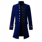 Women's Elegant Velvet Coat with Decorative Buttons
