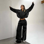 Women's Casual and Comfortable Vintage Jogging Set with High Waist