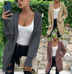 Casual Open-Side Cardigan with Deep Pockets