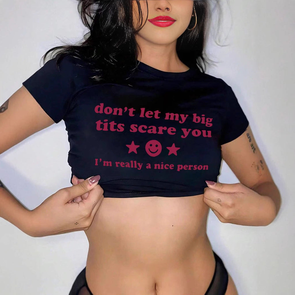 Women's Crop T-Shirt with Inspirational Text