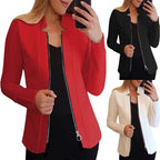 Women's Biker Jacket with Innovative Cut and Zipper Details