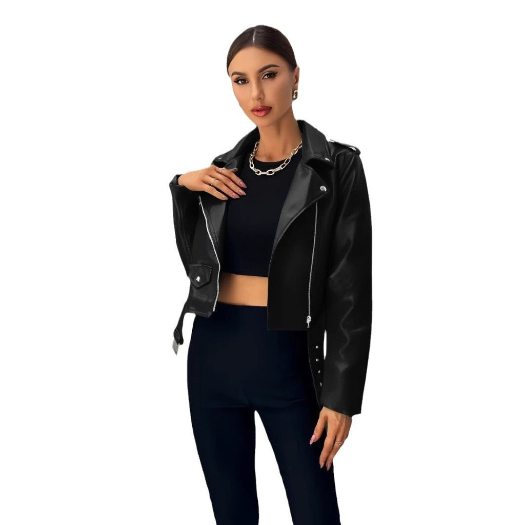 Women's Cropped Biker Jacket