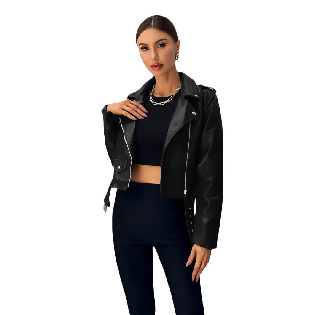 Women's Cropped Biker Jacket