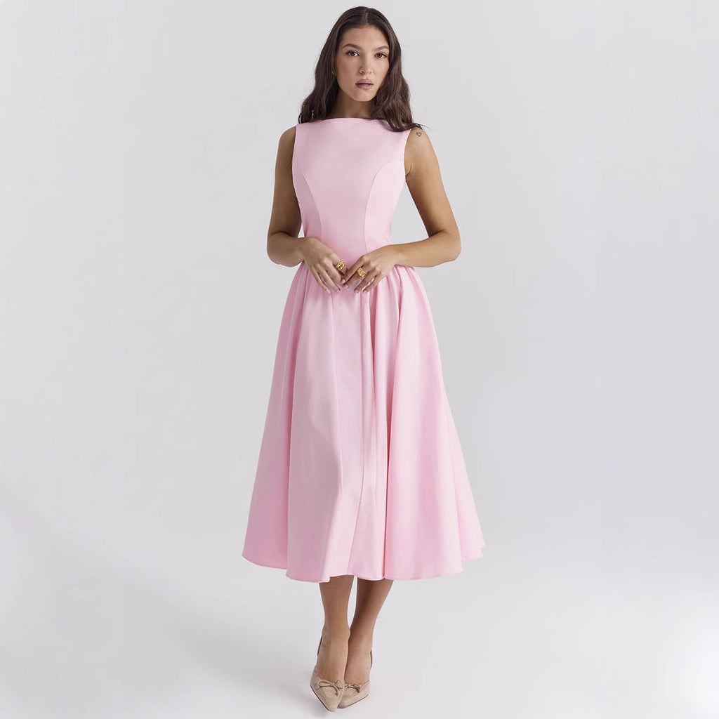 Women's A-Line Cocktail Dress with Waist Detail