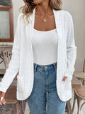 Elegant Knit Cardigan with Fine Openwork Pattern