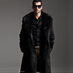 Women's Luxury Faux Fur Coat with Wide Lapel