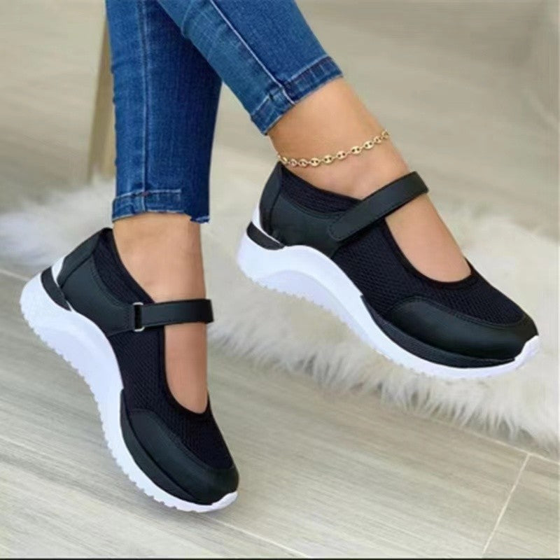 Women's Breathable Slip-on Sneakers with Adjustable Strap
