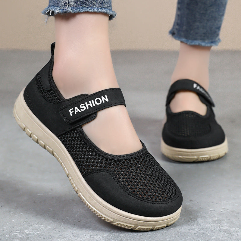 Women's Breathable Sports Slippers with Adjustable Velcro Closure