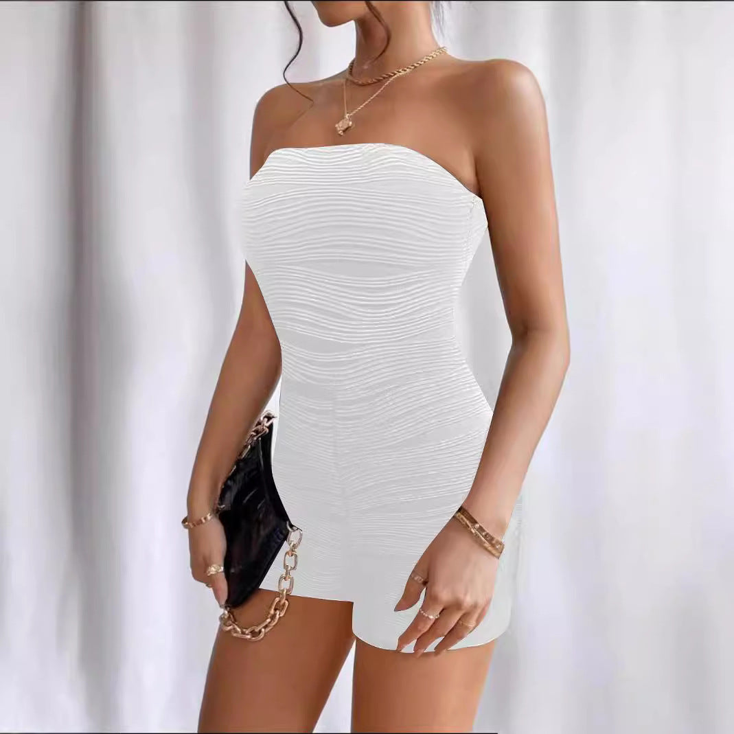 Women's Sleeveless Ruched Jumpsuit