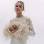 Women's Elegant Blouse with Feathers