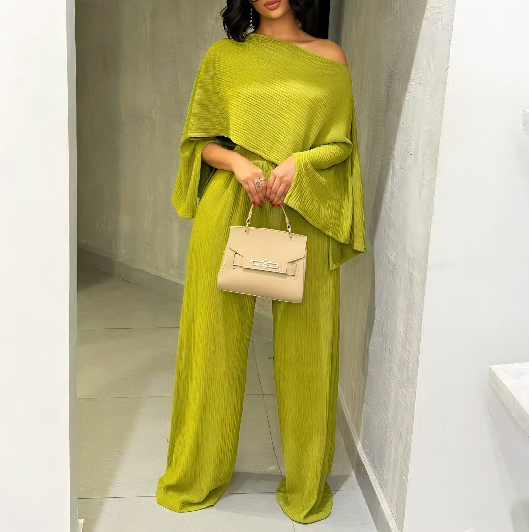 Women's Crop Top and Wide Skirt Set