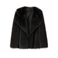 Elegant Faux Fur Jacket with Large Collar