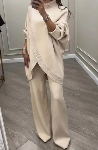 Women's Casual Knit Set with Wide Cut