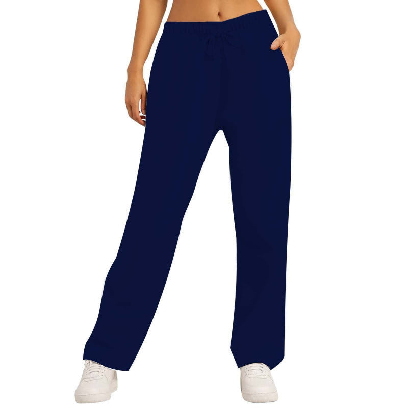 Women's Casual Trousers with Comfortable Fit and Side Pockets