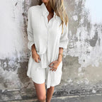 Women's Long Blouse with Full Button Placket