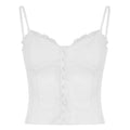 Women's Top with Lace Trim and Button Details