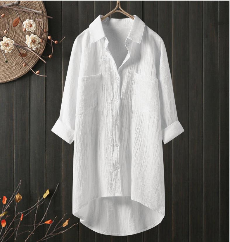 Casual Long-Sleeve Button-Down Blouse