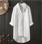 Casual Long-Sleeve Button-Down Blouse