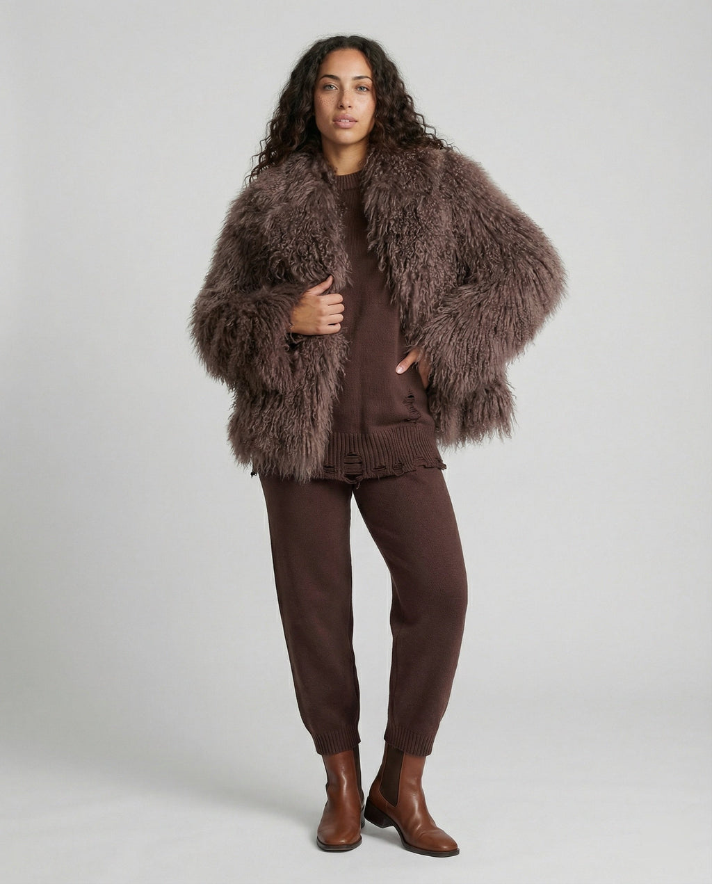 Women's Fashionable Plush Faux Fur Coat