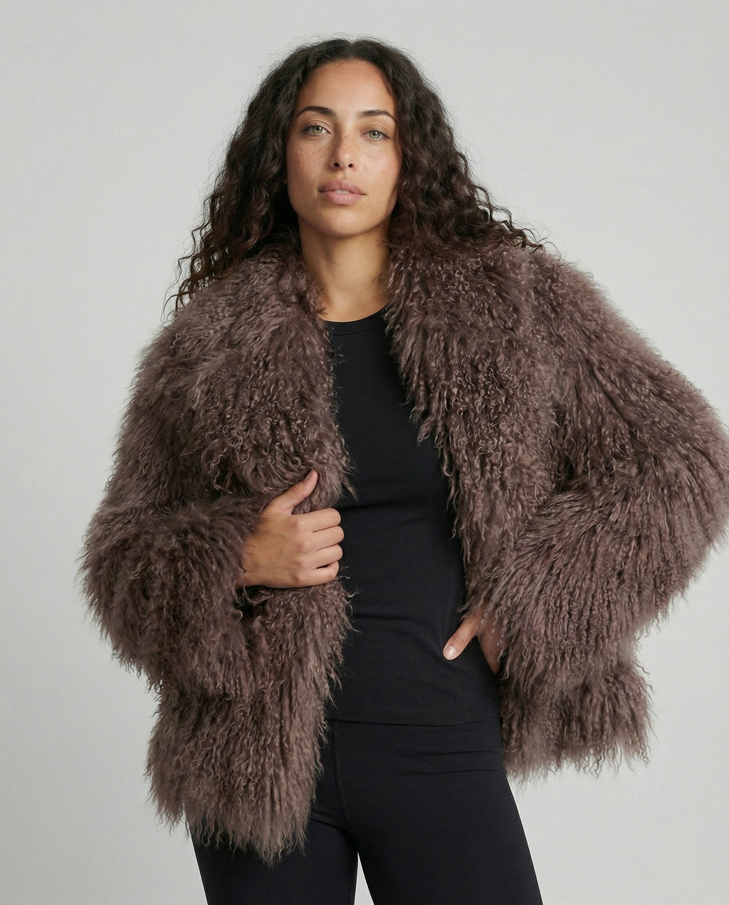 Women's Fashionable Plush Faux Fur Coat