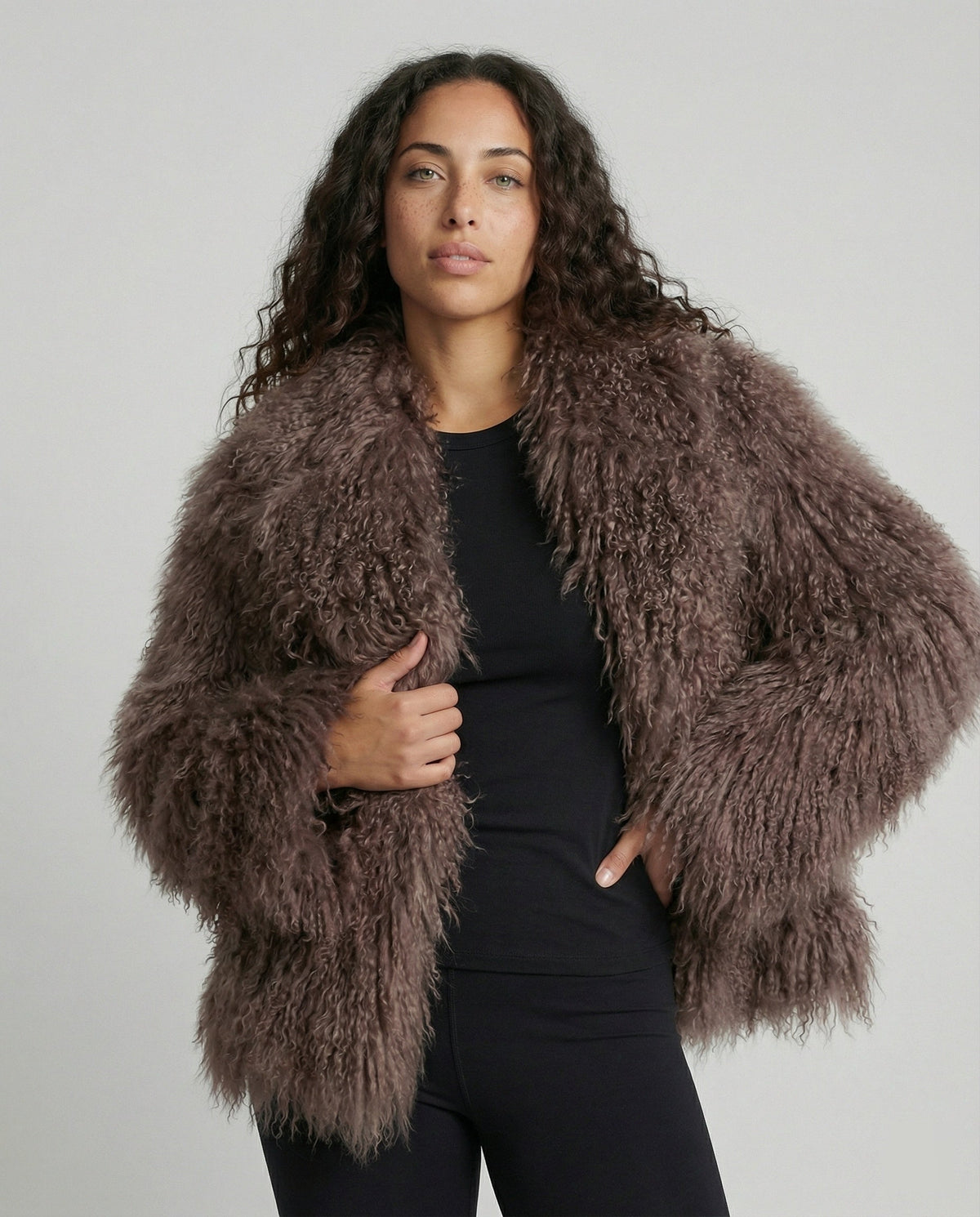 Women's Fashionable Plush Faux Fur Coat