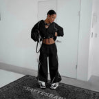 Women's Casual and Comfortable Vintage Jogging Set with High Waist