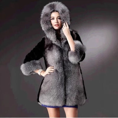 Women's Elegant and Warm Faux Fur Parka with Hood