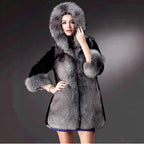 Women's Elegant and Warm Faux Fur Parka with Hood