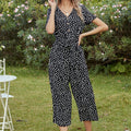 Women's Jumpsuit with Button-Up Neckline and Waist Belt