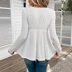 Women's Blouse with Romantic Crochet and Lace Elements