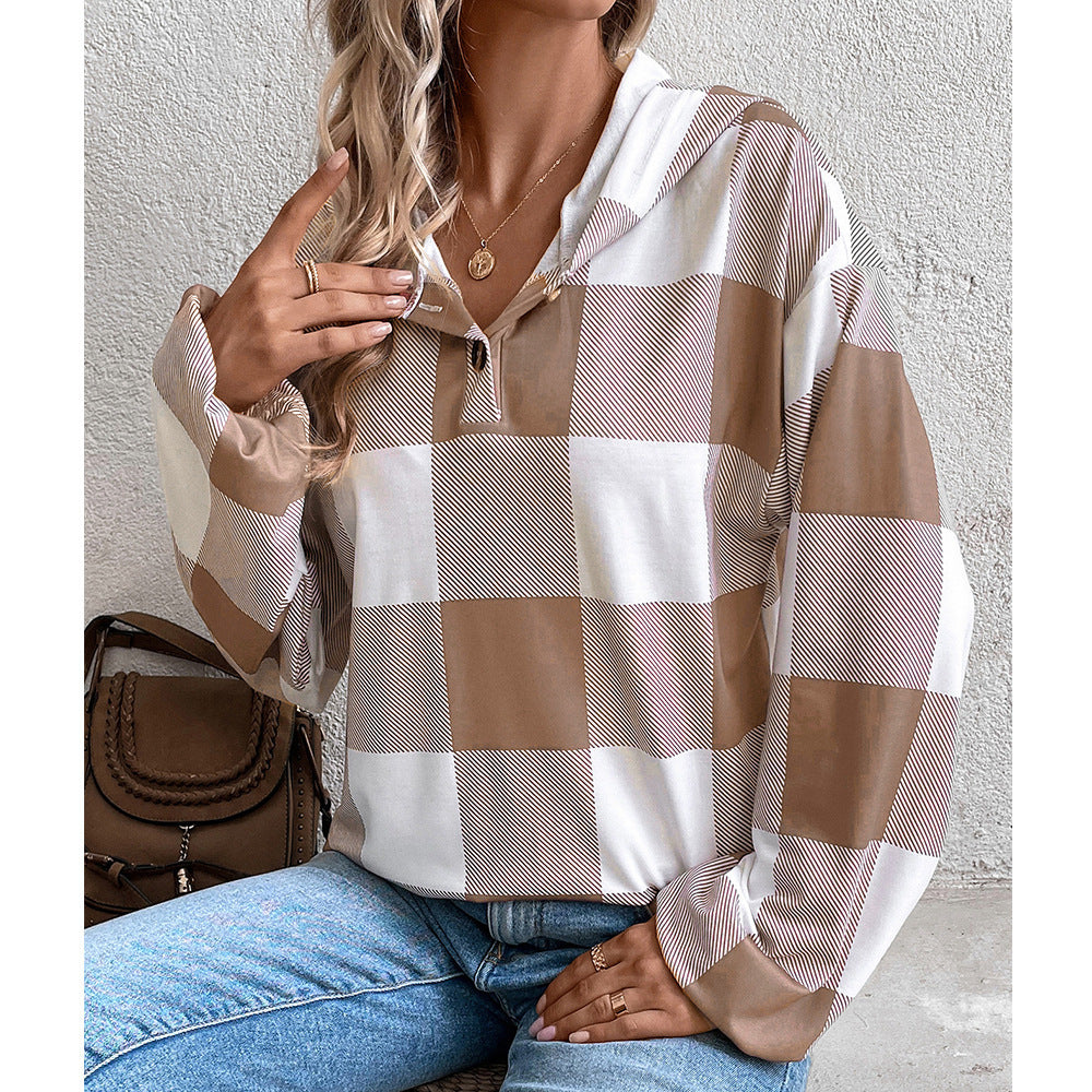 Women's Plaid Shirt with Hood