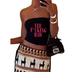 Women's Bandeau Top with Maritime Motif