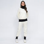 Women's Comfortable Knit Loungewear Set with High Collar and Elastic Cuffs
