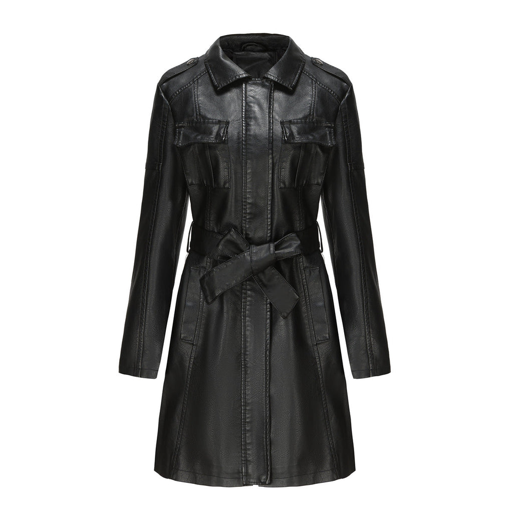 Women's Elegant Faux Leather Transitional Jacket