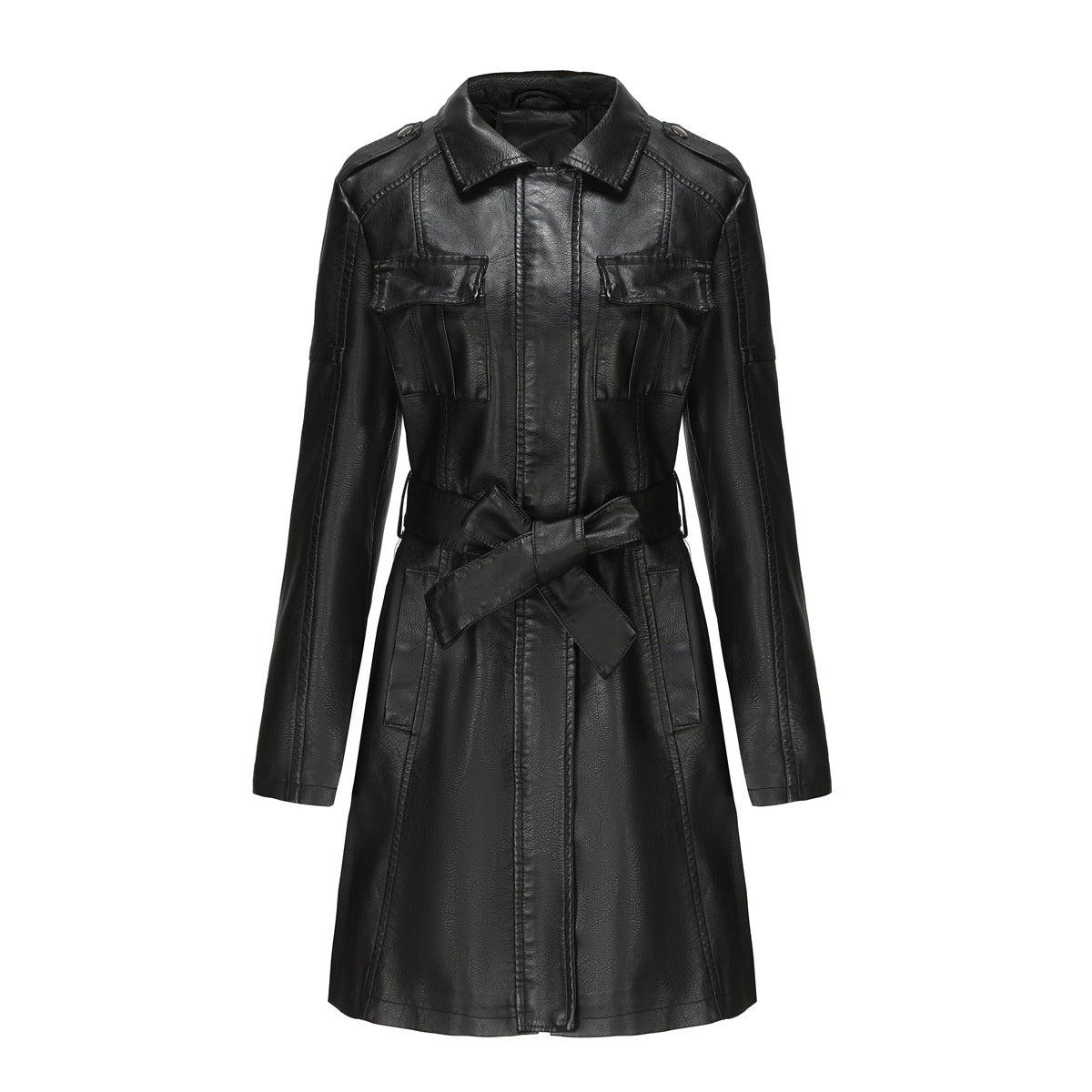 Women's Elegant Faux Leather Transitional Jacket