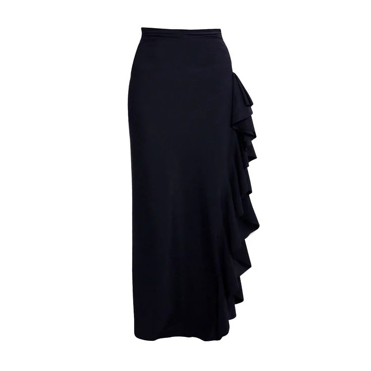 Women's Off-Shoulder Swimsuit with Ruffle Maxi Skirt
