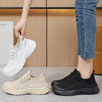 Women's Breathable Sneakers with Elastic Lacing System and Non-Slip Sole