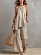 Women's Airy Jumpsuit with Asymmetrical Cut