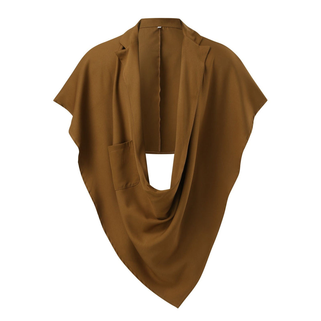 Women's Elegant Oversize Cape Jacket with Practical Pocket Design