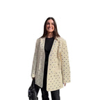 Elegant Blazer Jacket with Stone Embellishments