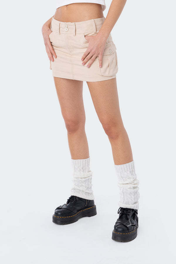 Women's Mini Skirt with Side Pockets and Adjustable Waist