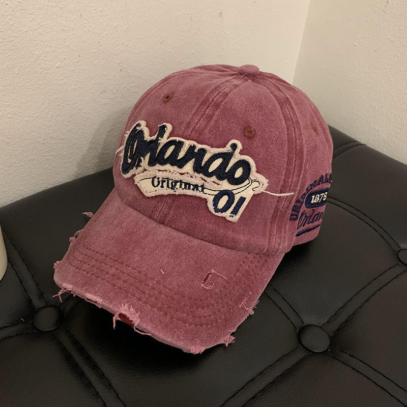 Men's Distressed Cotton Baseball Cap