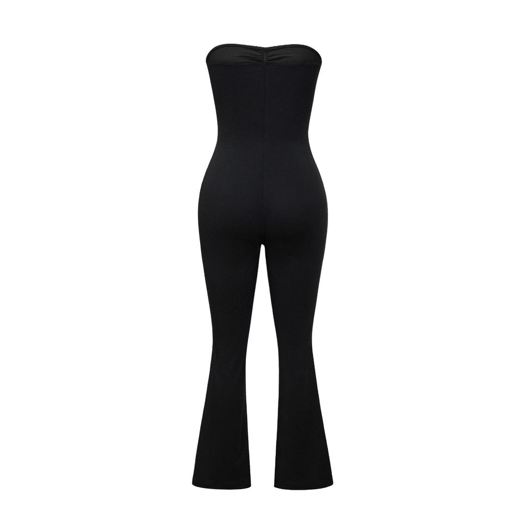 Women's Bustier Jumpsuit with Flared Legs