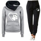 Women's Leisure Jogging Suit with Innovative Hood Design and Pockets